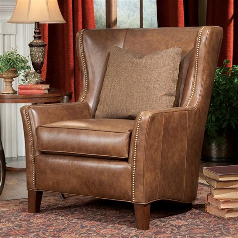 Contemporary Wingback Chair With Track Arms By Smith Brothers Wolf