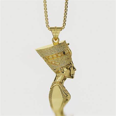 18k Gold Nefertiti Necklace Nefertiti Egyptian Jewelry Etsy