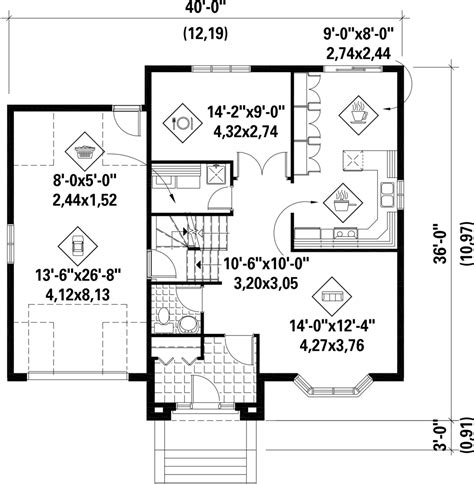 European Style House Plan 4 Beds 1 Baths 2063 Sqft Plan 25 4687