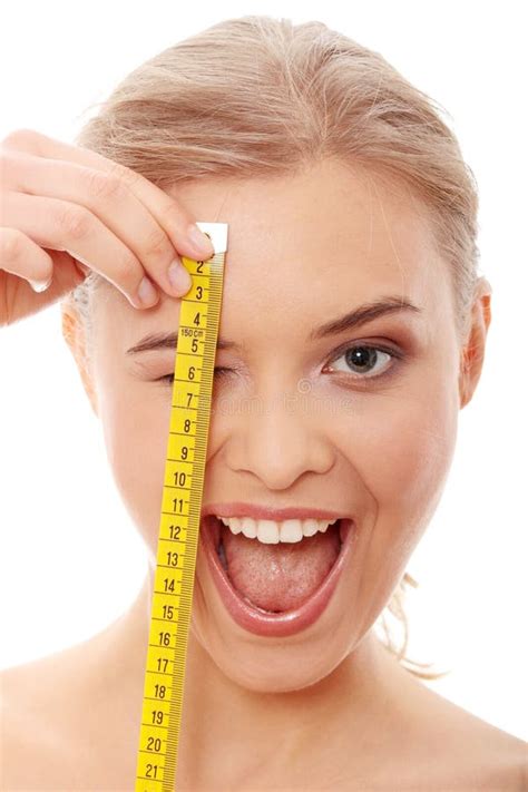 Beautiful Woman Measuring Her Body Stock Image Image Of Lifestyle