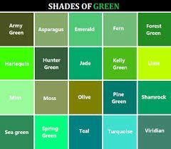 Depending on your experiences and relationships, this type of green can either. shades of green names - Google Search | Green color names ...