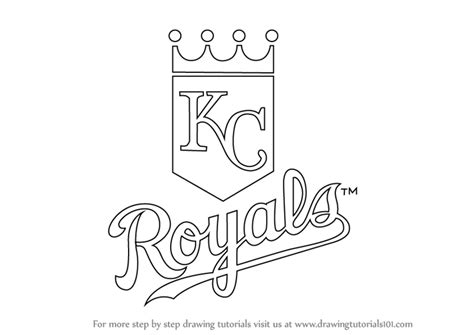 816 x 1056 file type: Learn How to Draw Kansas City Royals Logo (MLB) Step by ...