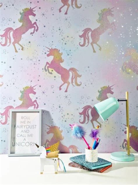Bedazzled Unicorn Glitter Wallpaper Cwv Wallpapers Decorating