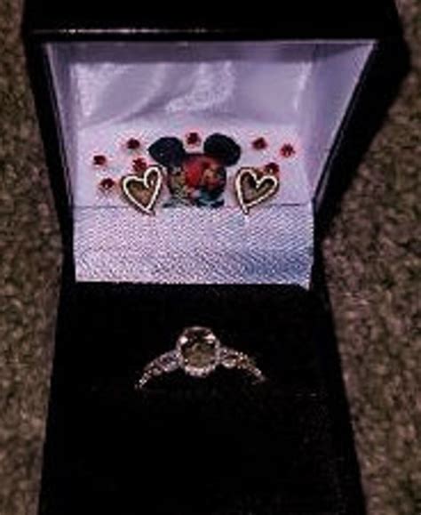 mickey mouse engagement ring box with rhinestones handmade etsy