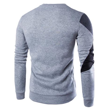 Buy Autumn Men Fashion Long Sleeves Patchwork Pullover Color Stitching