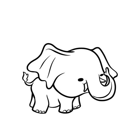 Free Vector Hand Drawn Elephant Outline Illustration
