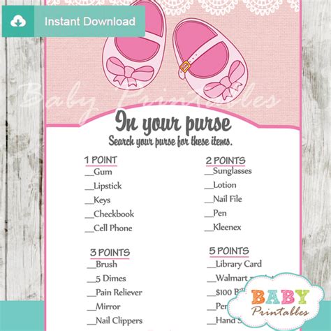 If the guys don't have large enough shirts, either give them big shirts to wear or blow their balloon just a little bit smaller (although it's best if the balloon is as big as it can be). Pink Baby Shoes Baby Shower Games - D170 - Baby Printables