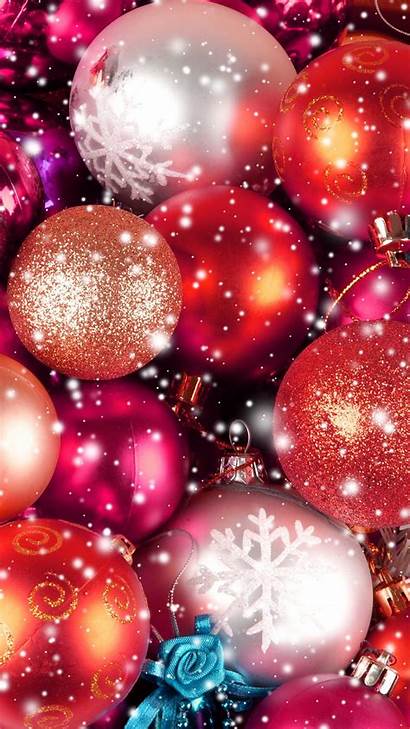 Christmas Iphone Holiday Wallpapers Winter Glitter Ornaments