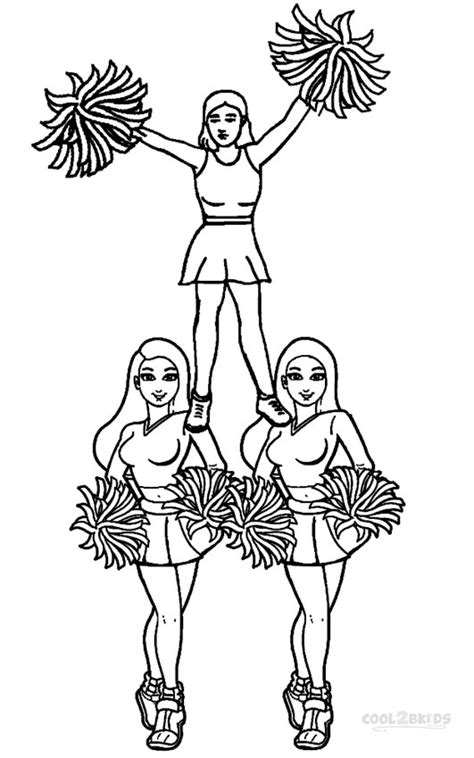 printable cheerleading coloring pages  kids