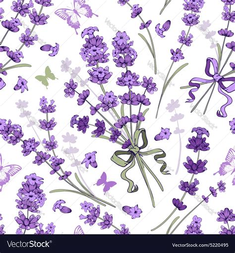 Lavender Seamless Pattern Royalty Free Vector Image