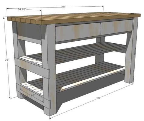 How to make a kitchen island from a table. Want to use and modify these plans to build a folding table for our laundry room | Diy furniture ...