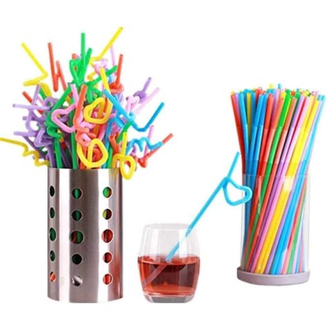 Flexible Plastic Drinking Straws Extra Long Disposable Party Fancy