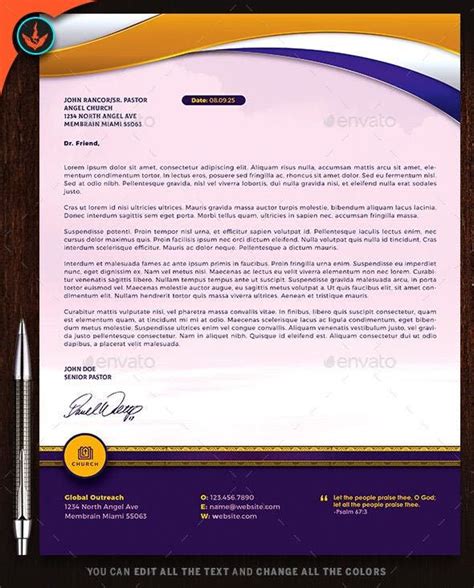 Whether you're using microsoft word or apple pages, this letterhead template can be customized with either of the software. Church Royal Gold Lavender and White Letterhead Template by SeraphimChris | Letterhead template ...