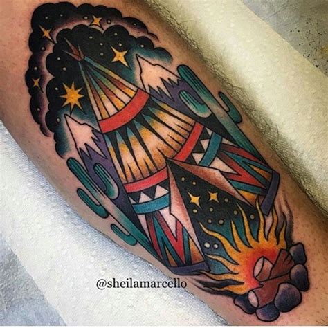 American Traditional Teepee Tattoo By Sheilamarcello Body Art