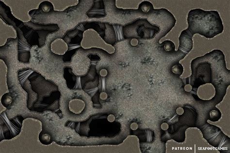 Free Dandd Battlemap The Tangled Caverns • Seafoot Games
