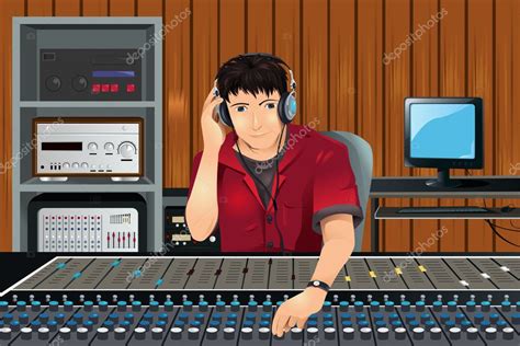 Music Producer In Studio — Stock Vector © Artisticco 8180351
