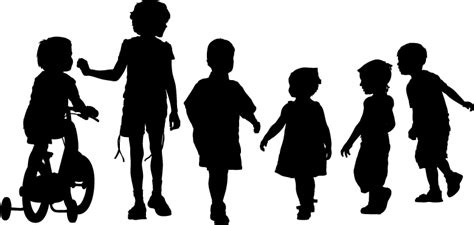 Kids playing with soccer ball. Silhouette Walking Child - silhouette kids png download ...
