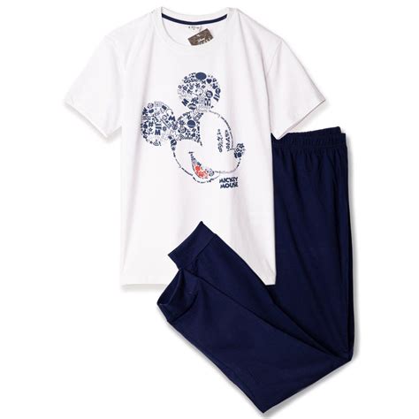 Disney Mickey Mouse Mens Pyjamas T Shirt And Trousers Set M Xxl