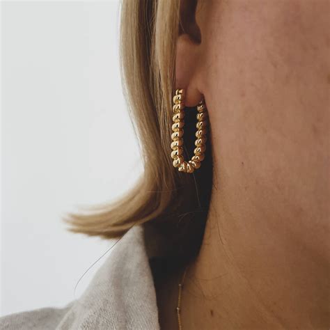 Gold Filled Chunky Twisted Hoop Earrings By Misskukie