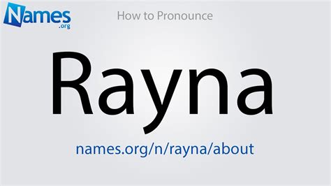 how to pronounce rayna youtube