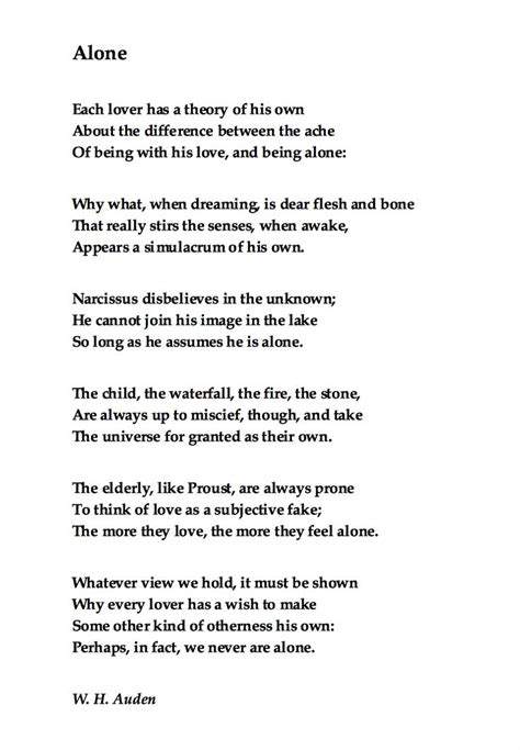 Wh Auden Alone Poetry Words Writing Poetry Prose Poetry
