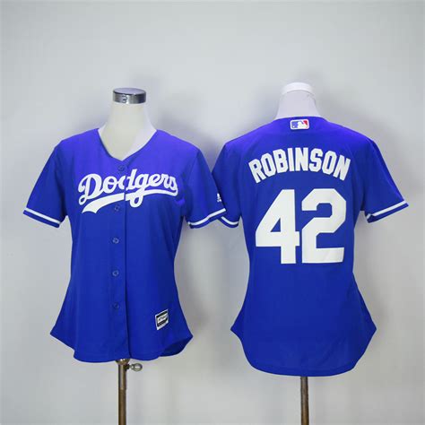 A brooklyn dodgers jersey from jackie robinson's historic rookie season 70 years ago has been auctioned off for a record $2.05 million in new york. Women's Los Angeles Dodgers #42 Jackie Robinson Jersey ...
