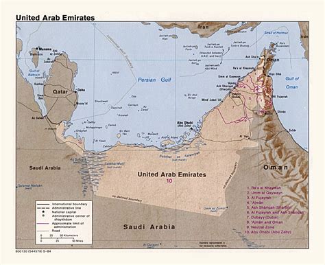Detailed Political Map Of Uae With Relief Roads And Cities Hot Sex