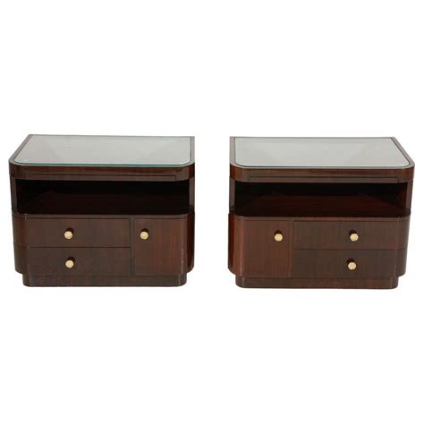 Pair Of Art Deco Bedside Tables At 1stdibs