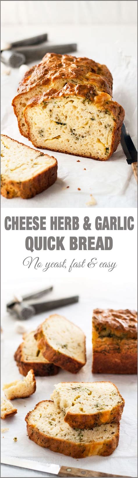 Cheese Herb And Garlic Quick Bread No Yeast Recipe Food Herb