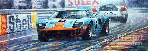1969 Le Mans 24 Ford Gt 40 Ickx Oliver Winner Painting By Yuriy