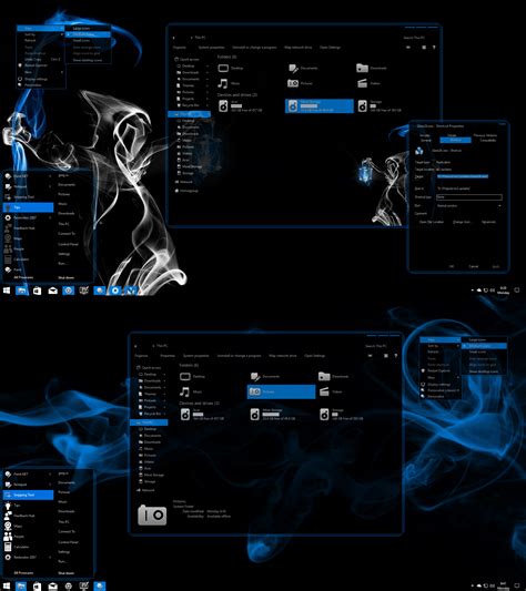 Ghostly Blue For Windows 10 Build 1903 21h2 Skin Pack Theme For
