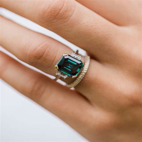 200 Ct Emerald Dark Green Moissanite Engagement Ring 14k Etsy