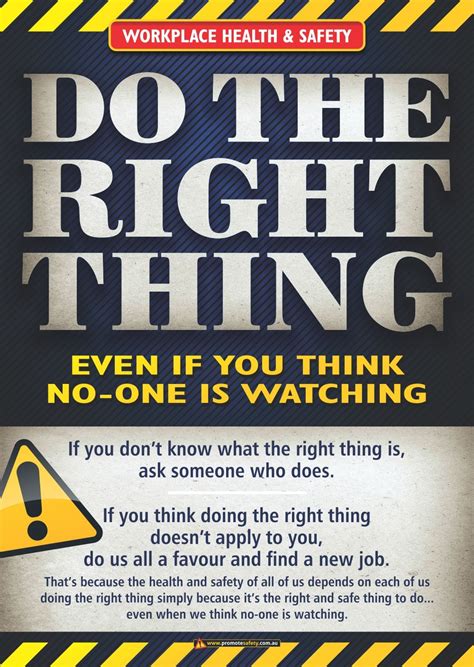 Occupational health and safety (ohs) relates to health, safety, and welfare issues in the workplace. A3 size Workplace Safety Poster emphasising the importance ...