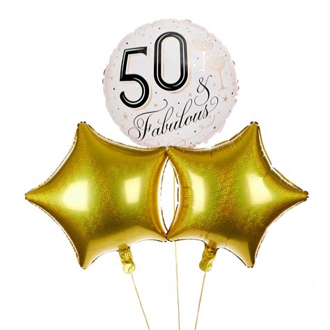 Buy Fabulous 50th Birthday Balloon Bouquet Delivered Inflated For