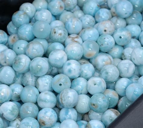 12mm Dominican Larimar Gemstone Grade A Sky Blue Round Select Etsy