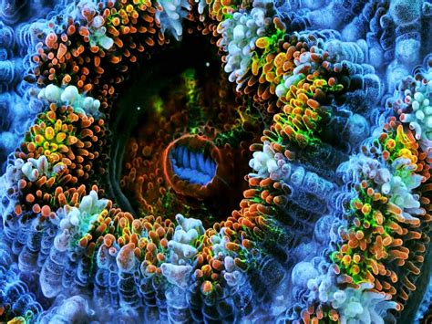 Sea Life Underwater Sea Ocean Art Artwork 3 D Psychedelic