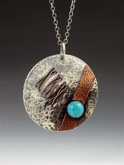 Turquoise Stitched Necklace Sterling Silver Copper Tur Flickr