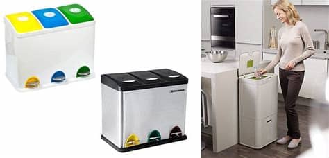 Las nuevas cocinas integran a menudo soluciones para organizar la basura; Cubos de basura para organizar la basura de forma limpia
