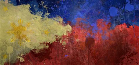 Watercolor Paint Splatters Philippines Flag Background Watercolor Flag