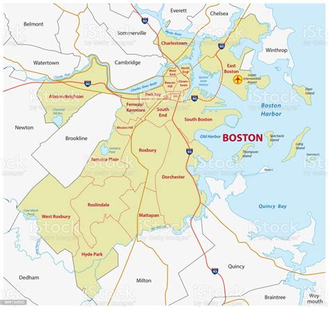 Boston Administrative And Political Map Stock Illustration Download