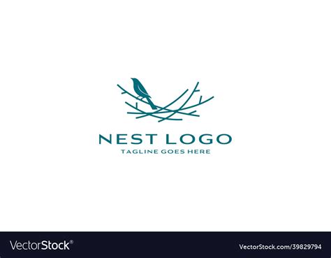 Bird Nest Logo Design Icon Template Royalty Free Vector