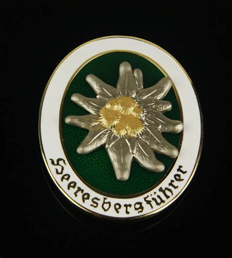 Ww2 German Medal Army Elite Edelweiss Mountain Troops Hat Badge Brooch