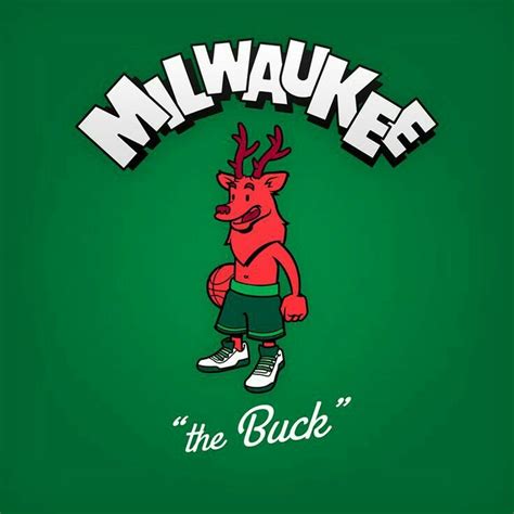 Cartoon Character Logo Milwaukee Bucks Nba Basketball Art Nba Nba