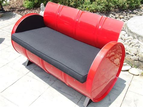 Repurposed 55 Gallon Drums As Furniture Is Very Cool Outdoor Loveseat