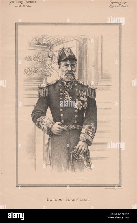 Earl Of Clanwilliam Antique Print 1892 Stock Photo Alamy