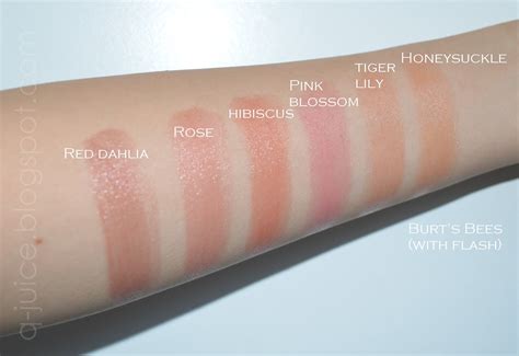 Pink blossom, red dahlia, rose) as you can see from the burt's bees tinted lip balm swatches, these tinted balms give a sheer touch of color and shine to lips without a speck of shimmer. Jelly Q: Burt's Bees Tinted Lip Balm Swatches