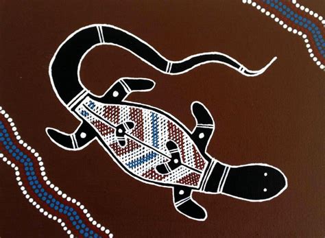 A Very Simple Design Of A Goanna Using Traditional Aboriginal Dots And