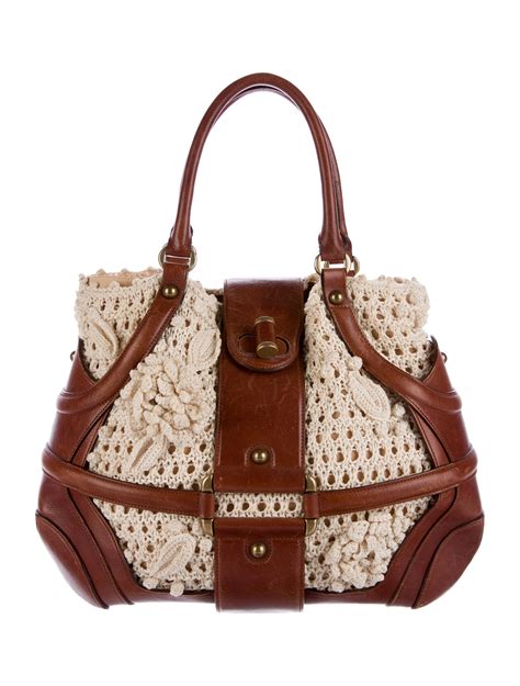 Alexander Mcqueen Crochet Handle Bag Handbags Ale37588 The Realreal