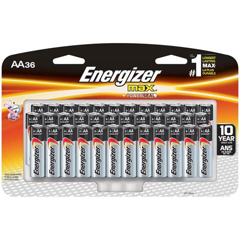 Energizer Max Alkaline Aa Battery 36 Pack E91sbp36h The Home Depot