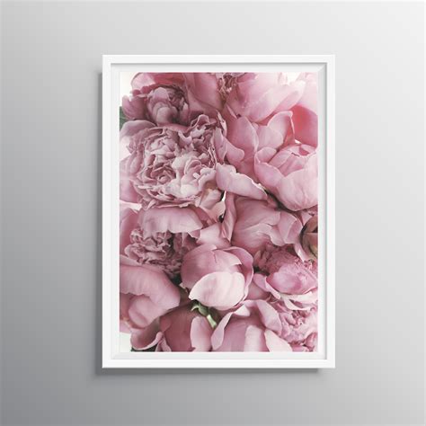 Pink Peonies Print Rose Wall Art Peony Printable Blush Pink Etsy